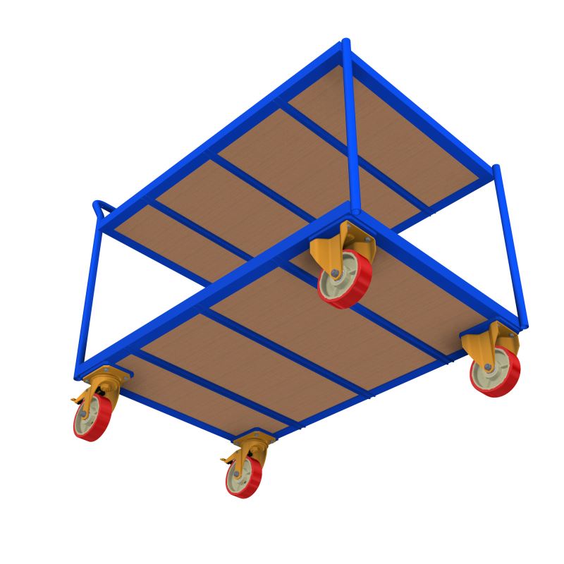 Malzeme Taşıma Arabası - 2 Katlı Mdfli (100x70cm) 1000 kg