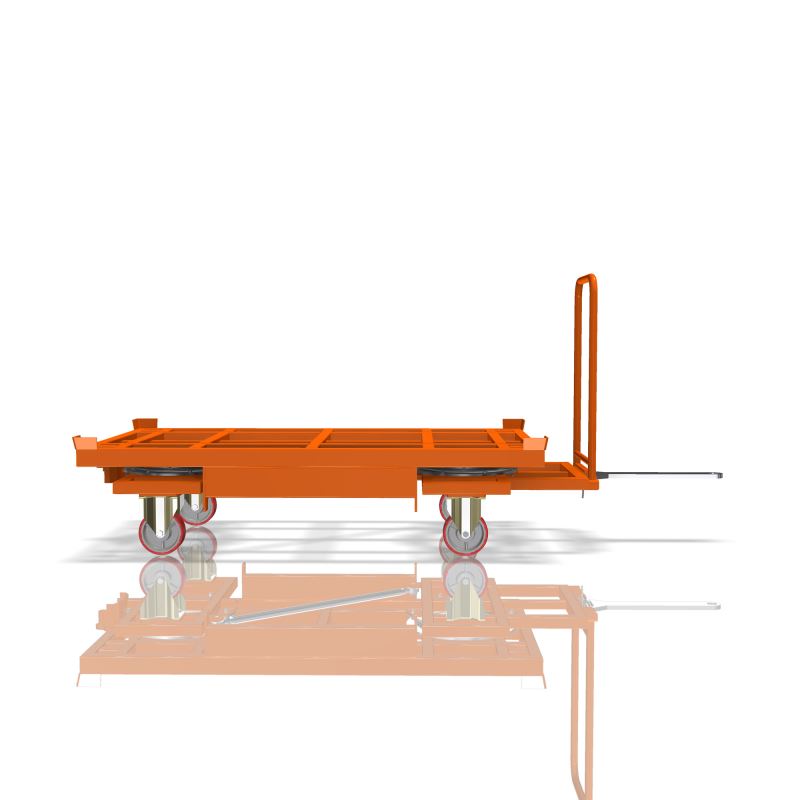 Heavy Duty Pallet dolly for tugger trains (152x82cm) 1000kg
